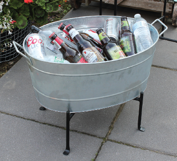 Wrought Iron Plant Stand with Galvanized Steel Planter Container